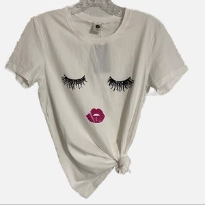 Blackmyth Eyelashes and Lips Shirt Makeup Lips Eyelashes T Shirt Girly Girl Gift